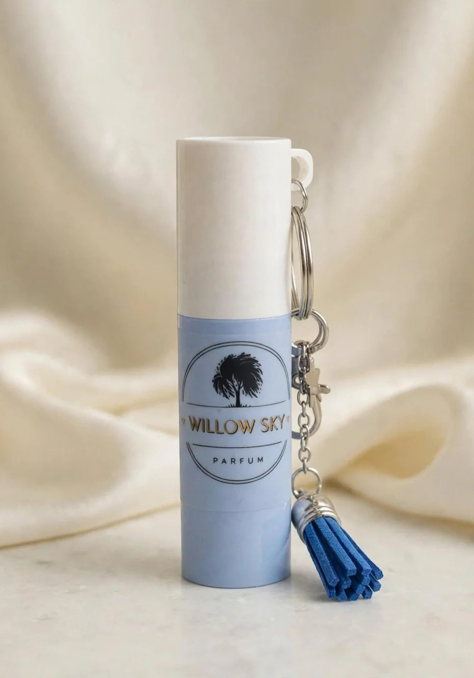 Blue Perfume Keychain — Twist & Spray